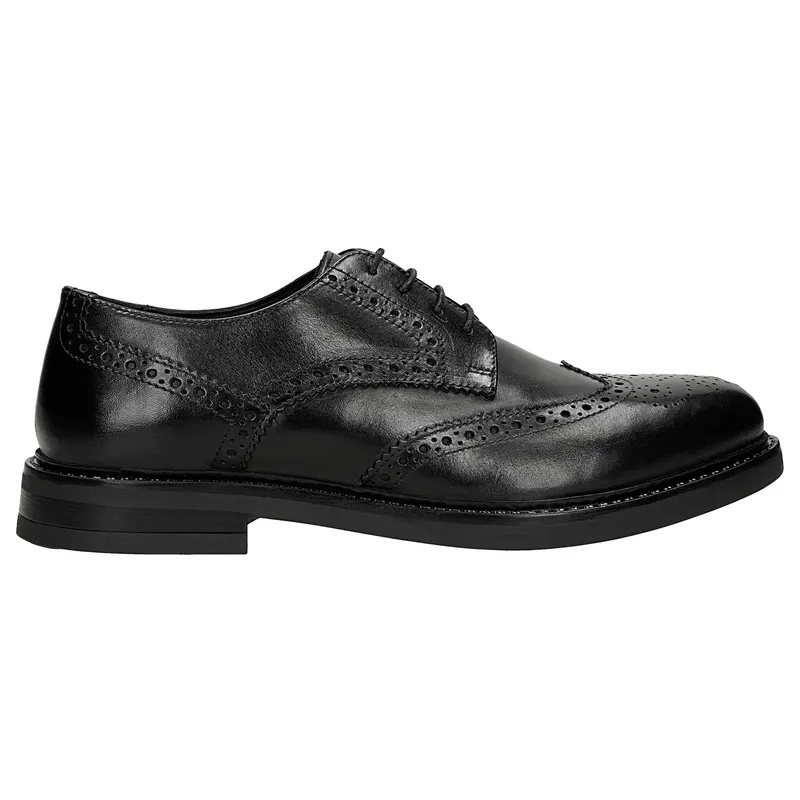 Pantofi brogue negri bărbați din piele box