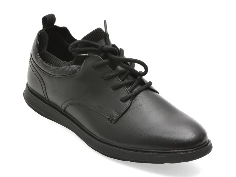 Pantofi negri, WYNDER 001, din piele ecologica