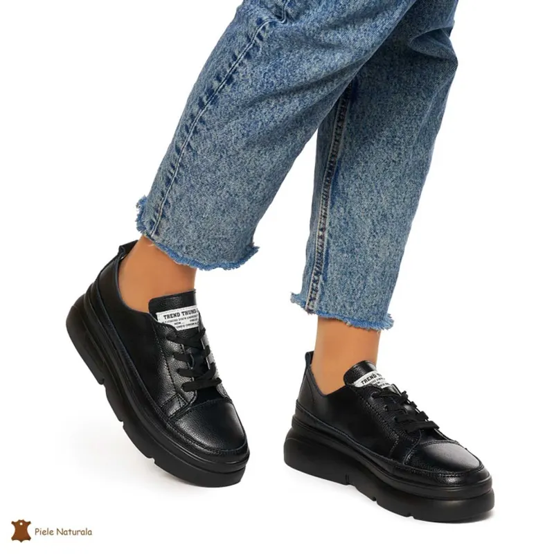 Pantofi DAMA DIN PIELE NATURALA CRL0972 CULOARE : NEGRU