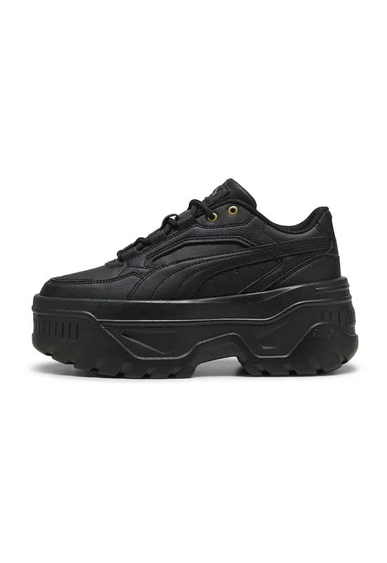Pantofi sport Karmen X-tra flatform de piele ecologica - Negru