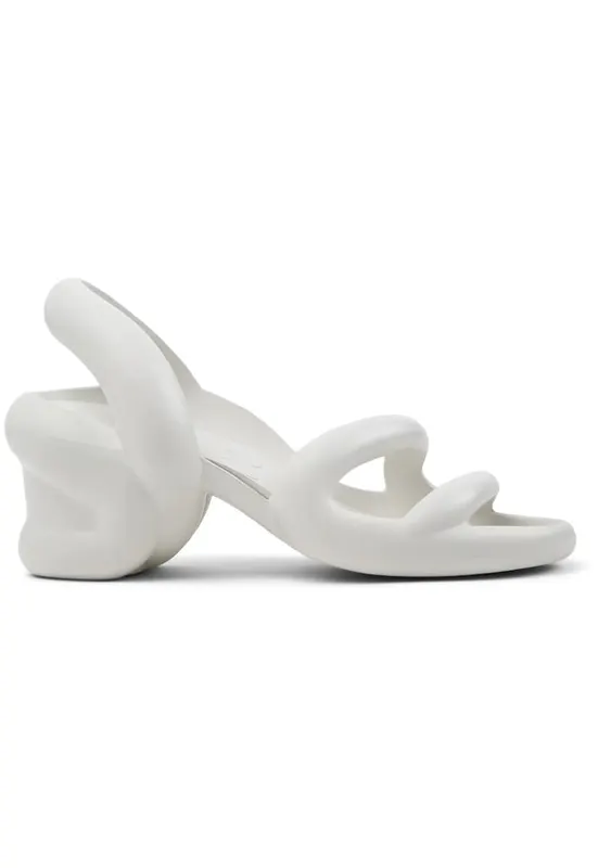 Sandale slingback unisex cu toc masiv Kobarah - Alb optic