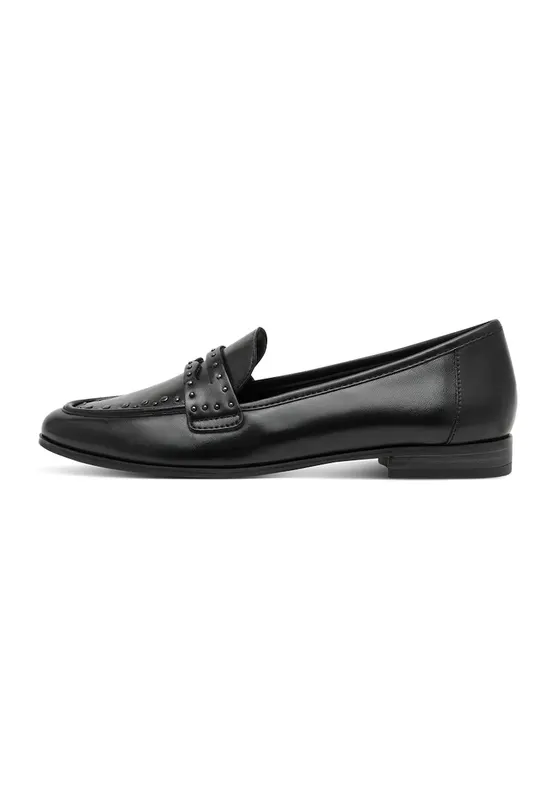 Pantofi loafer de piele cu nituri metalice - Negru