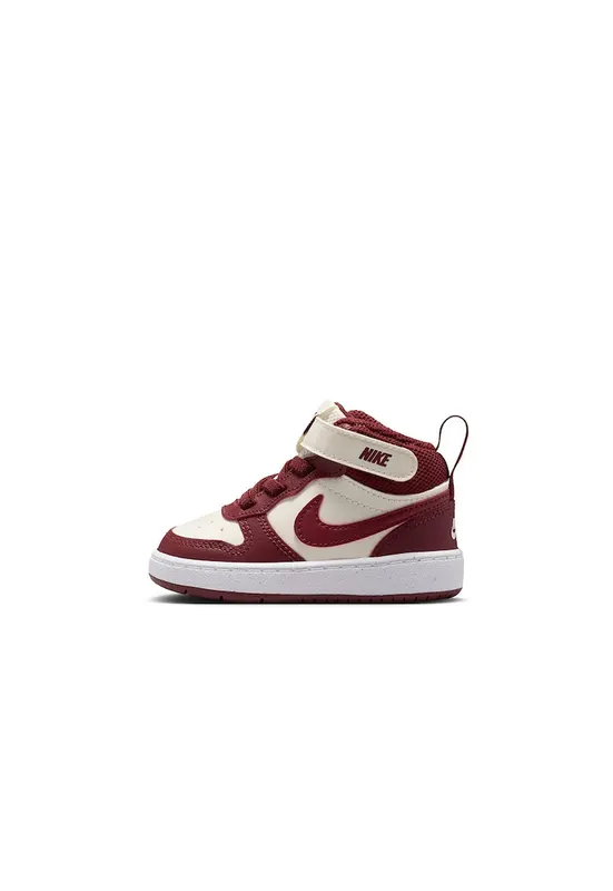 Pantofi sport Court Borough Mid 2 din piele si material textil cu logo - Visiniu/Alb fildes