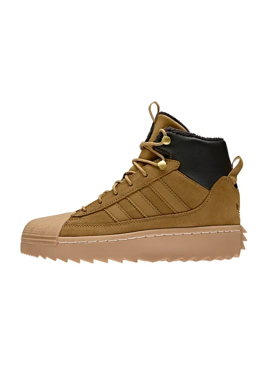 Pantofi sport high-top wedge Superstar Winter Trek - Negru/Maro deschis