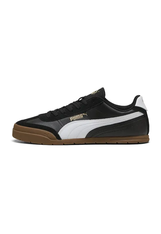 Pantofi sport de piele Super Turino - Alb/Auriu/Negru