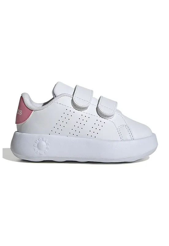 Pantofi sport de piele ecologica cu velcro Advantage - Roz deschis/Alb optic