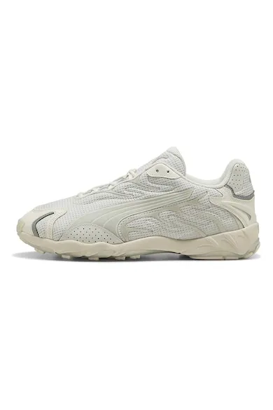 Pantofi sport de piele si plasa - Alb murdar