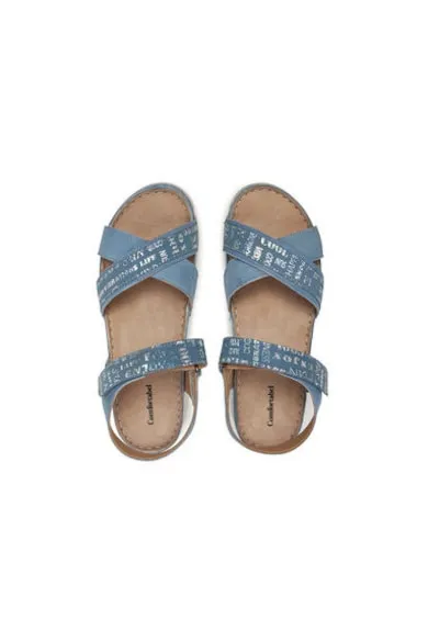 Sandale dama - 710223-55 - Piele naturala - Albastru deschis
