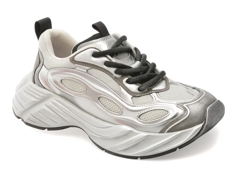 Pantofi sport gri, 66607, din material textil