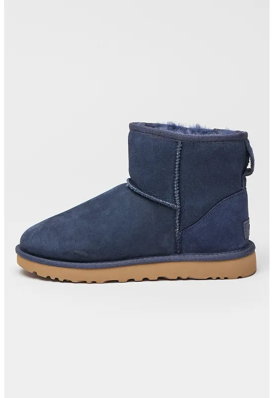 Ghete slip-on cu finisaj rezistent la apa - din piele intoarsa Classic Mini II - Albastru ultramarin/Bleumarin