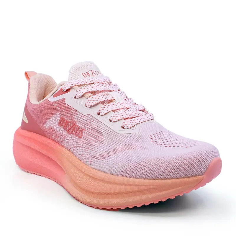Sneakers ultraușori femei Thezeus bej cu portocaliu din textil 3761DPS25623PO — imaginea 2
