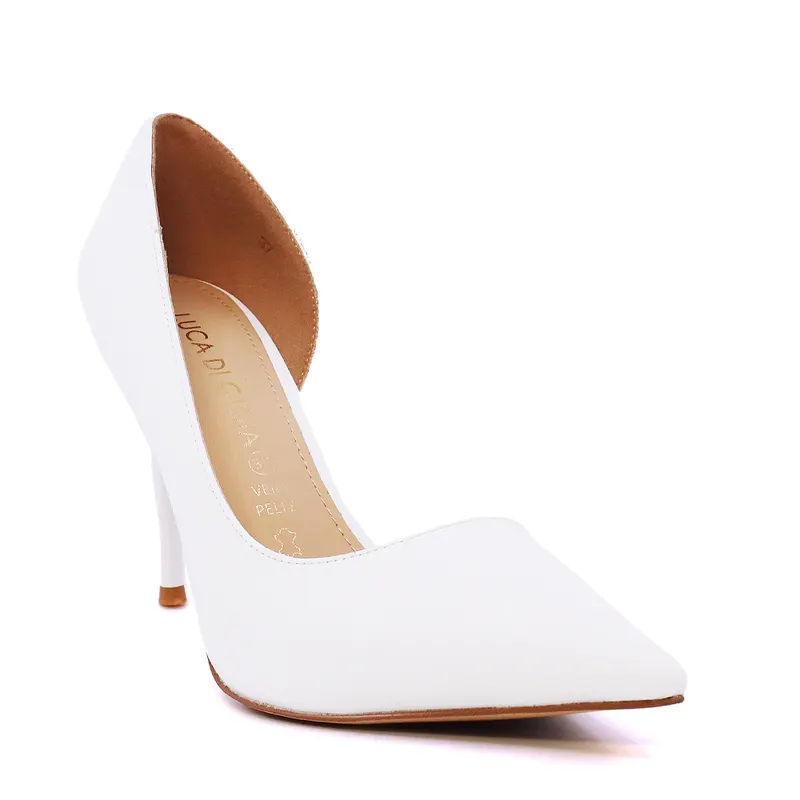 Pantofi stiletto D'Orsay femei Luca di Gioia albi din piele 1261DD7263A — imaginea 2