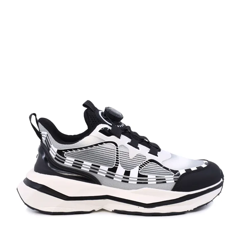 Sneakers baieți negri din material textil 3791MP008NA