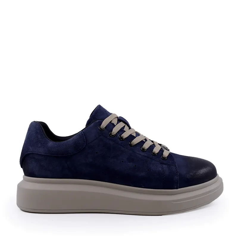 Sneakers ușori bărbați bleumarin din piele întoarsă 3859BP311VBL