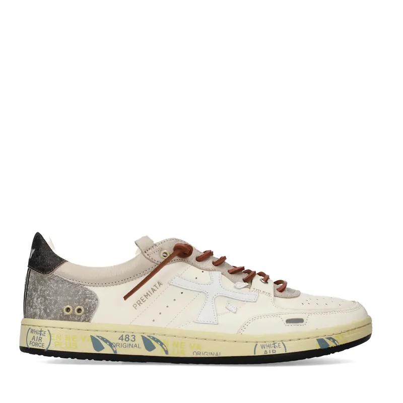 Sneakers bărbați Premiata BSKT Clay bej din piele 1691BP8163BE