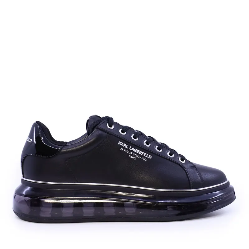 Sneakers bărbați Karl Lagerfeld Kapri Kushion Lo Lace negri din piele 2052BP52615N