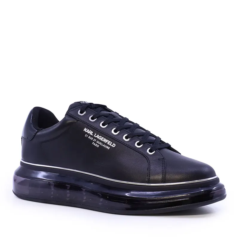 Sneakers bărbați Karl Lagerfeld Kapri Kushion Lo Lace negri din piele 2052BP52615N — imaginea 2