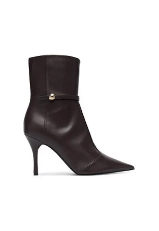 Botine dama pana la glezna - 305616296 - piele naturala - maro