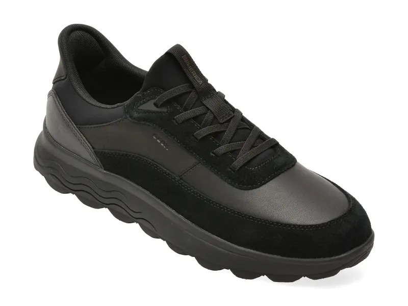 Pantofi sport GEOX negri, U56MPA, din piele naturala