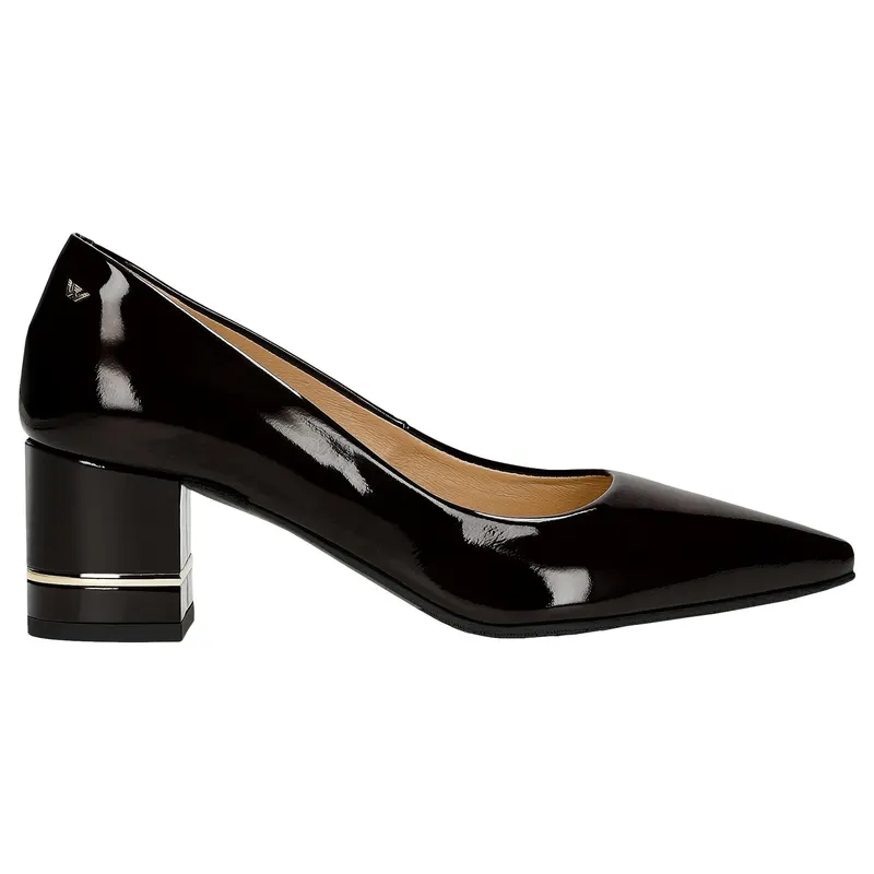 Pantofi stiletto bordo cu toc decorativ damă
