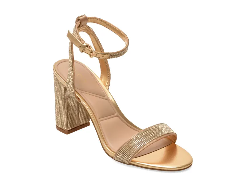 Sandale elegante aurii, RHIANNON 715, din piele ecologica