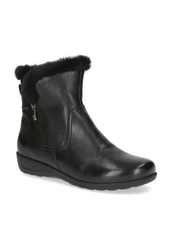 Ghete dama - casual - textil/piele naturala - negru
