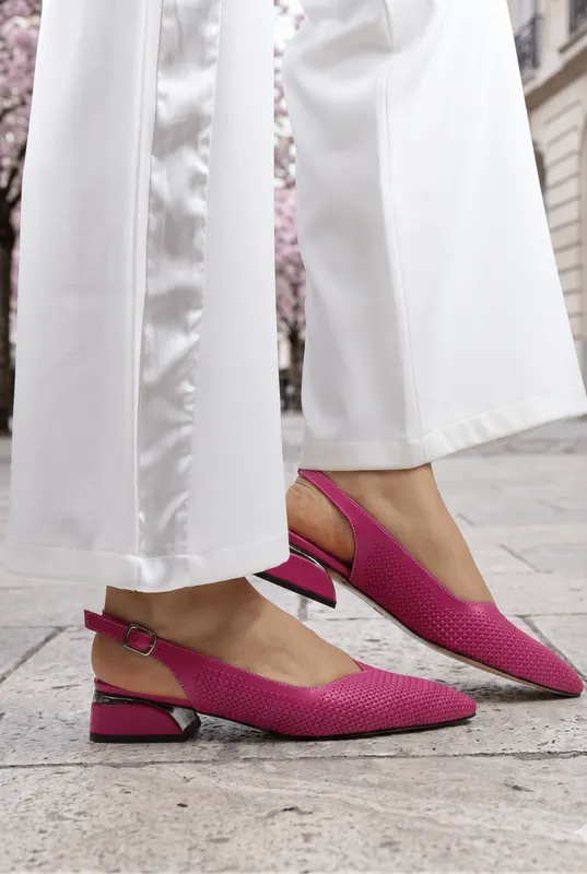 Pantofi Eleganti Decupati din Piele Roz - BINTY FUNSYA