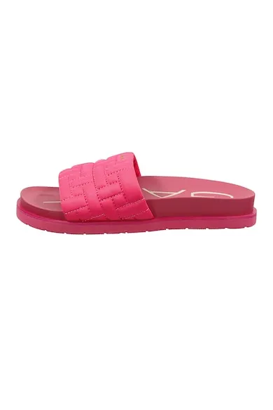 Papuci de piele cu garnituri cusute Mardale - Fucsia