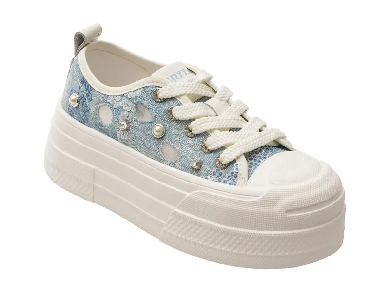 Pantofi sport albastri, C119210, din material textil