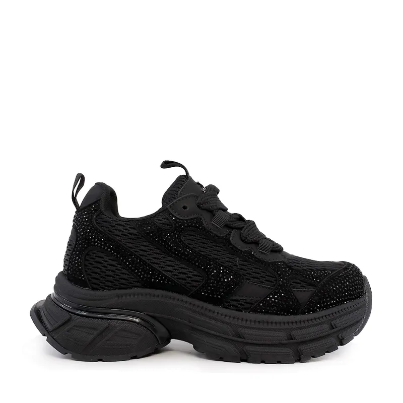 Sneakers femei Luca di Gioia negri din piele și textil 3841DP293N