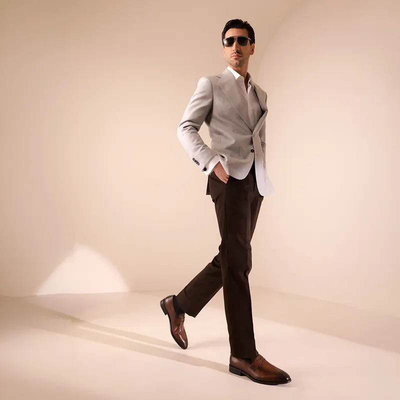 Pantofi loafers bărbați Luca di Gioia maro din piele 2931BP0811TDM — imaginea 2