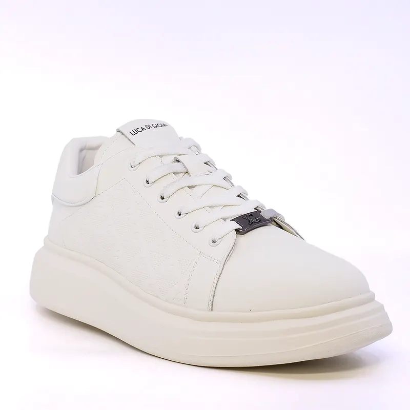 Sneakers bărbați Luca di Gioia albi din piele 3911BP853A — imaginea 2