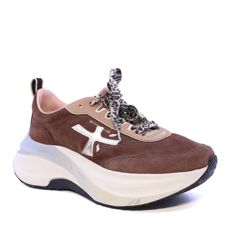 Sneakers femei Premiata Hill maro din piele întoarsă 1692DP8527M — imaginea 2