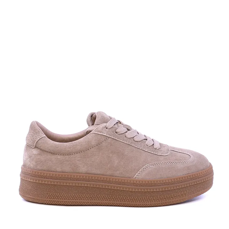Sneakers femei Luca di Gioia taupe din piele întoarsă 1572dp5904vta