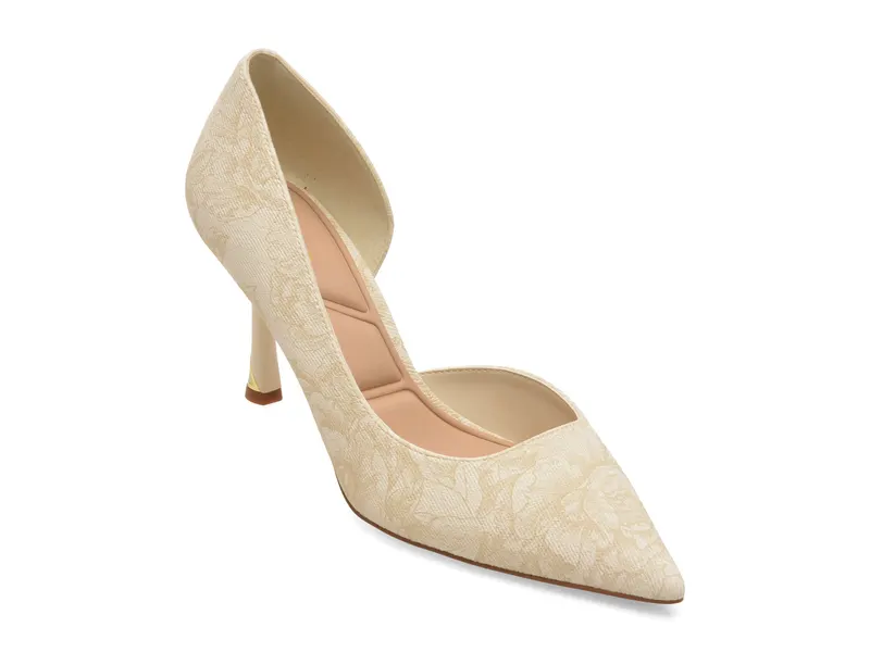 Pantofi eleganti bej, LIVIANNA 287, din piele ecologica
