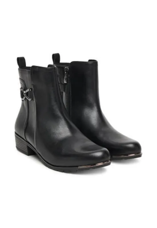 Botine pentru femei - piele naturala - negru