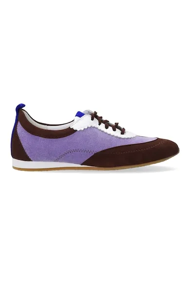 Pantofi sport piele intoarsa cu detalii contrastante