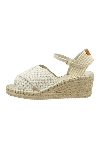 Espadrile wedge Luliza - Alb murdar