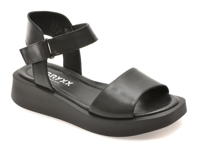 Sandale negre, 1.36E+124, din piele naturala