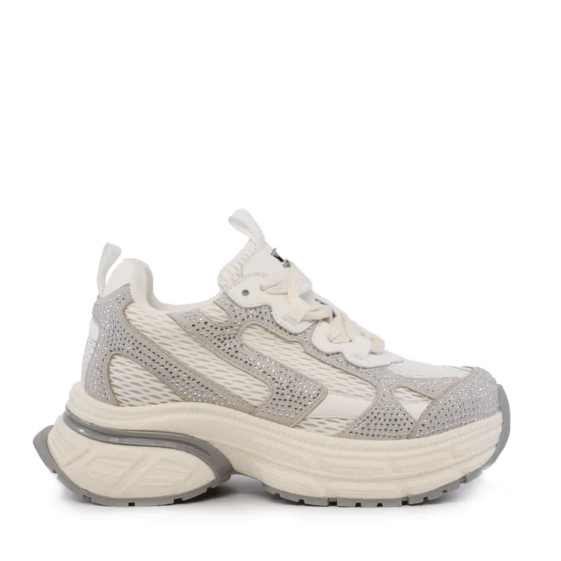 Sneakers femei Luca di Gioia albi din piele și textil 3841DP293A