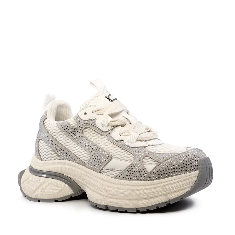 Sneakers femei Luca di Gioia albi din piele și textil 3841DP293A — imaginea 2