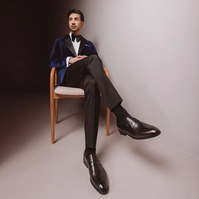 Pantofi loafers bărbați Luca di Gioia negri din piele 2931BP0811N — imaginea 2