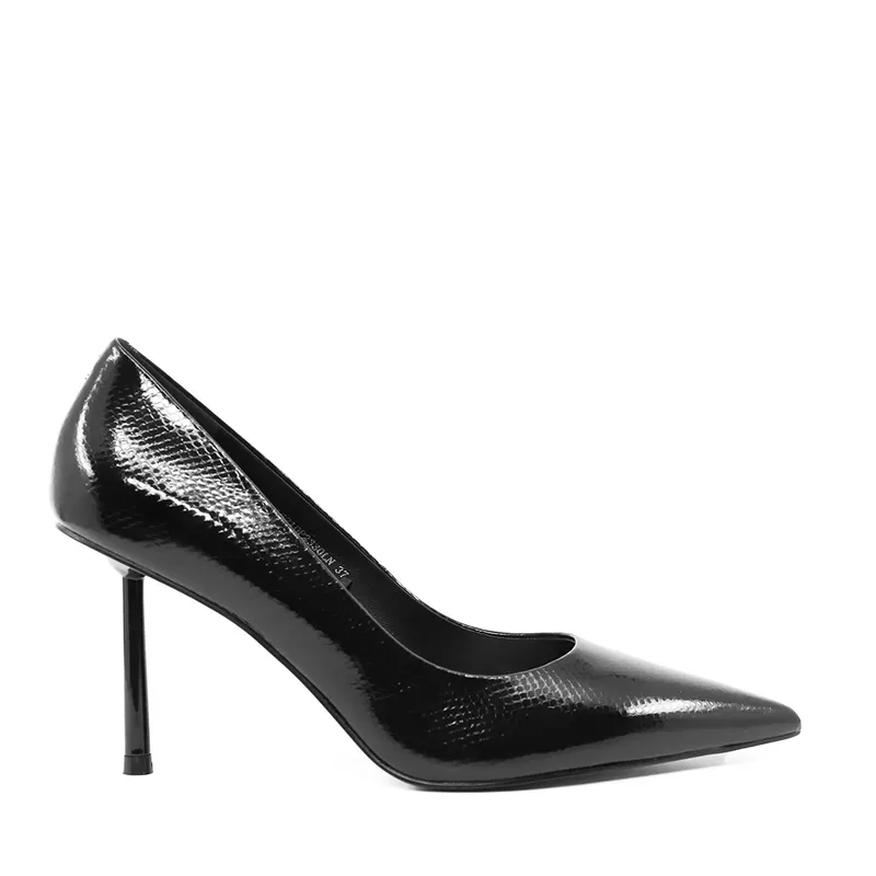 Pantofi stiletto femei Enzo Bertini negri din piele lăcuită 1621DP2330LN