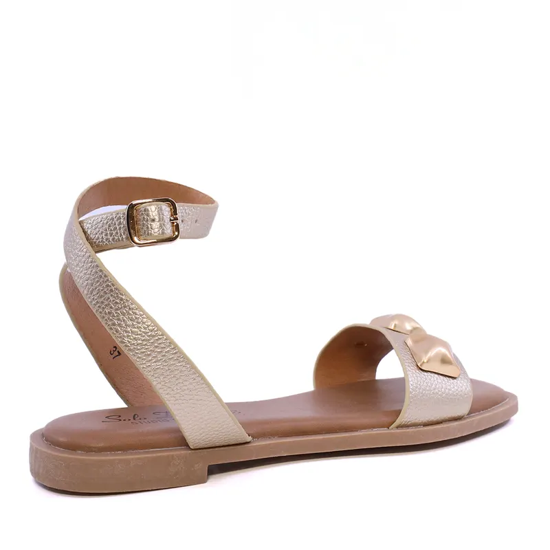 Sandale femei Solo Donna aurii cu accesorii deco 2541DS9111AU — imaginea 2