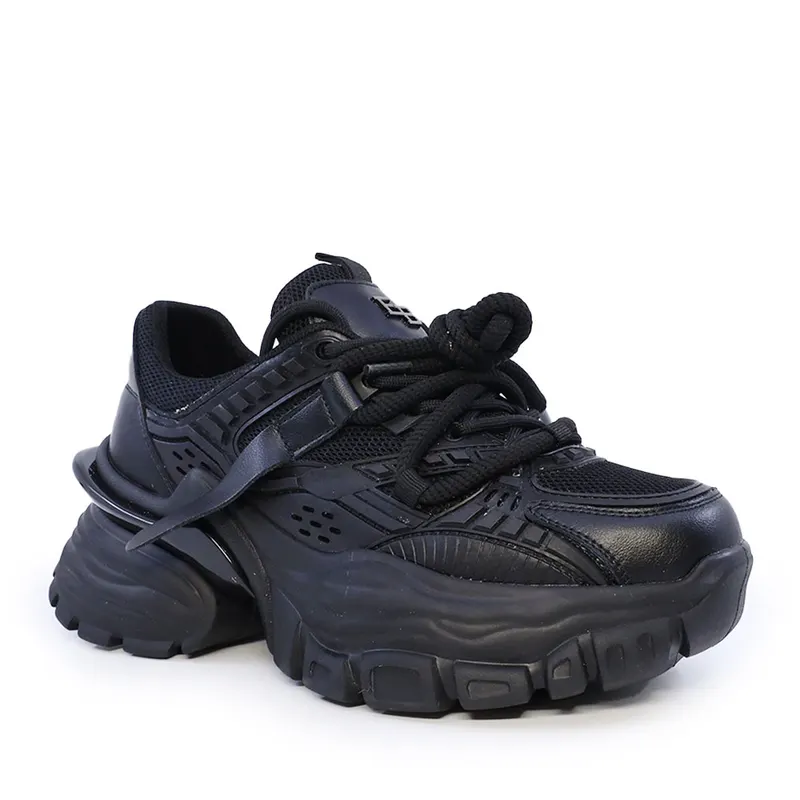 Sneakers chunky femei Enzo Bertini negri din piele și textil 3862dp181n — imaginea 2