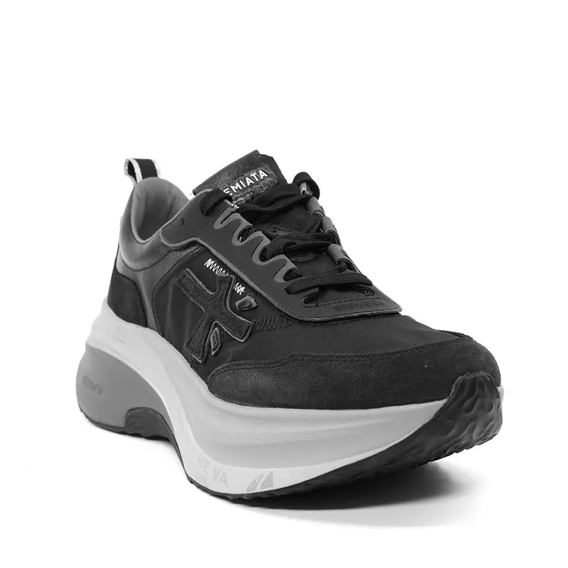 Sneakers femei Premiata Hill negri din piele și textil 1692DP8524N — imaginea 2