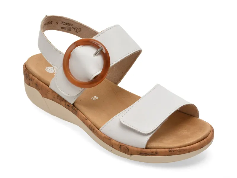 Sandale REMONTE albe, R6853, din piele ecologica