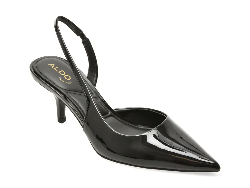 Pantofi eleganti ALDO negri, STESSY LOWSLING 001, din piele ecologica lacuita