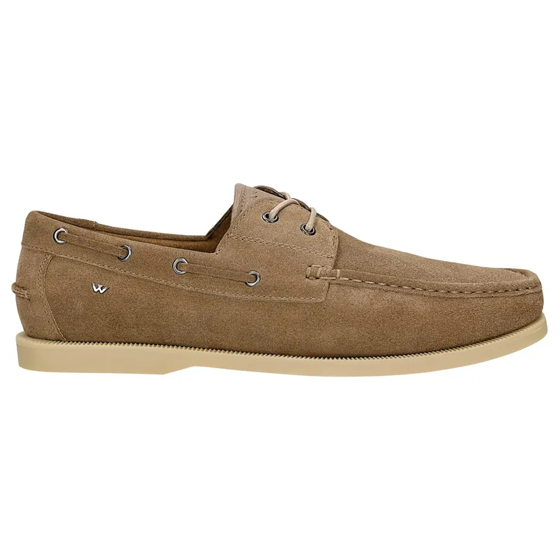 Pantofi bărbați bej cu șireturi în stil mocasin