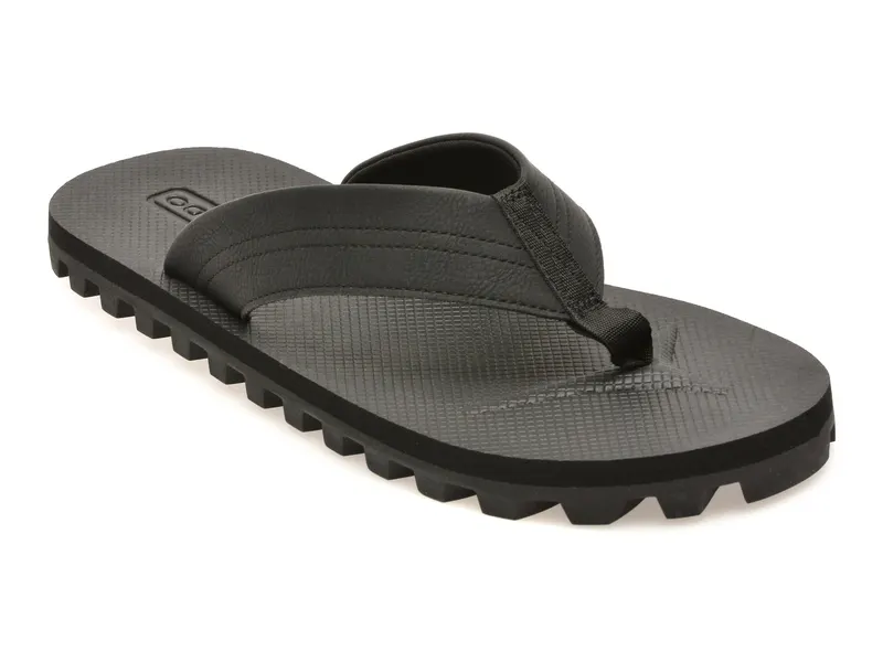 Papuci negri, HIDEAWAY 001, din piele ecologica